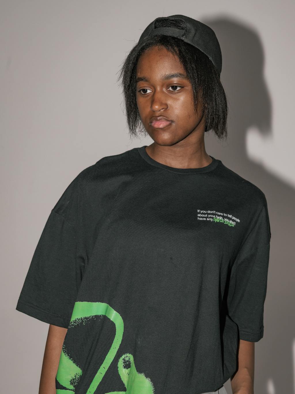 DON'T STOP BELIEVING [Black] ~ BOXY TEE