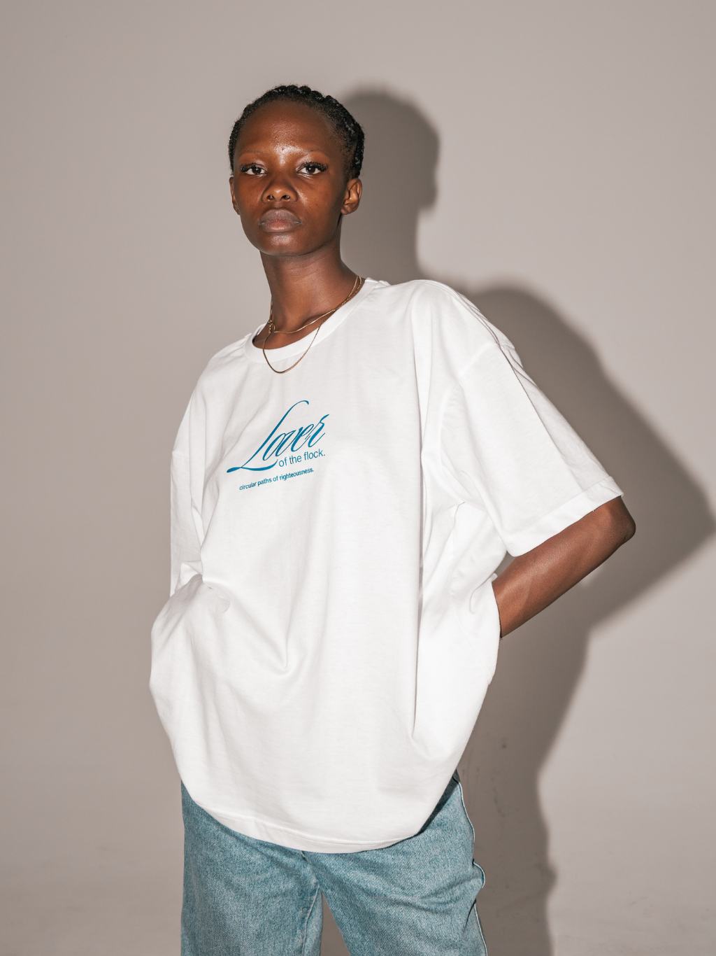 lover of the FLOCK ~ circular paths of righteousness [White] ~ BOXY TEE