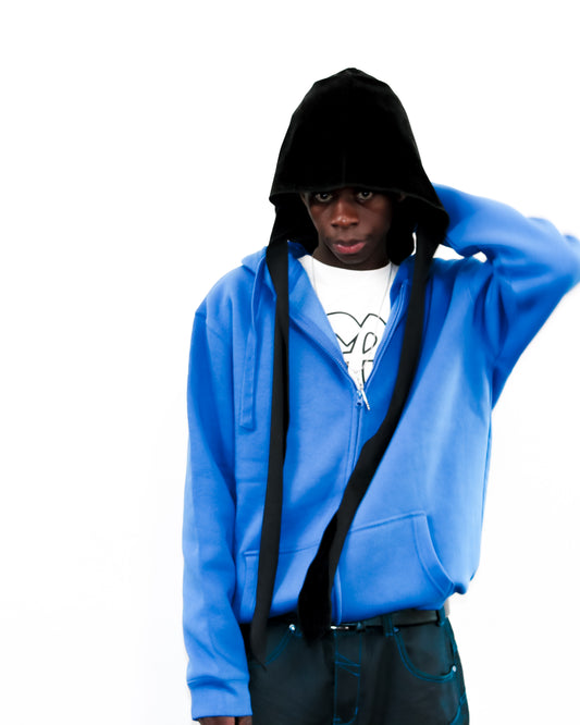 Cobalt Zip Through Hoodie