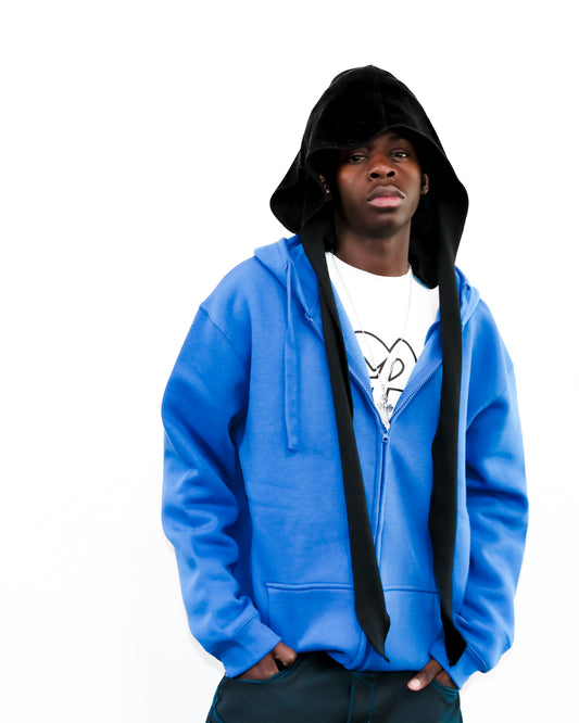 Cobalt Zip Through Hoodie