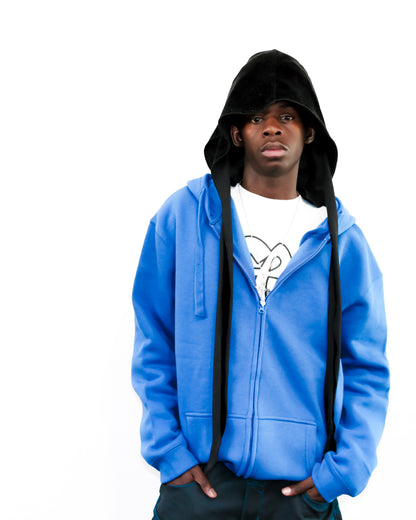 Cobalt Zip Through Hoodie