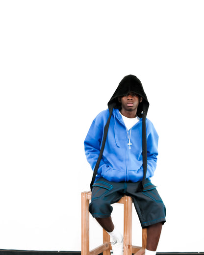 Cobalt Zip Through Hoodie